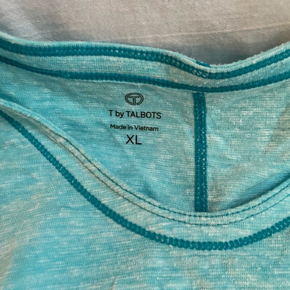 2PC Talbots Skirt & Top Lilac Purple Blue Aqua Paisley Floral size 14W - Picture 11 of 13